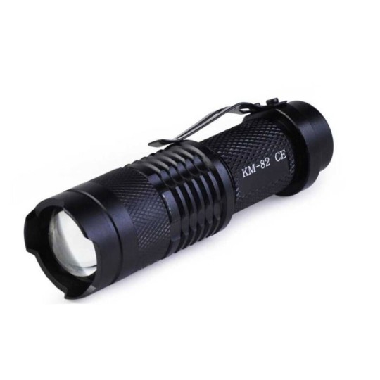 KM-82 Polis Tipi Zoomlu Şarjlı Metal Dağ Kamp Cep Feneri Cree Led 600 Lumens