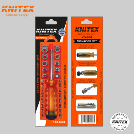 Knitex KTX-034 Tornavida Seti ve Basit Lokma Takımı 28 Parça