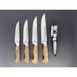 Sürmene El Yapımı Bileme Hediyeli 4'lü Mutfak Bıçak Seti