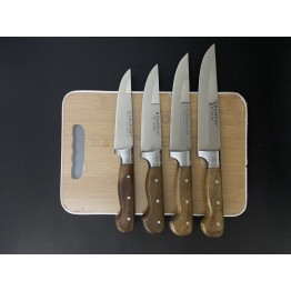 Sürmene El Yapımı Kesme Tahtası Hediyeli 4'lü Mutfak Bıçak Seti