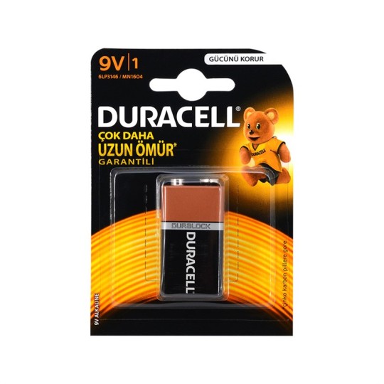 Duracell 9V Alkalin 9 volt Pil